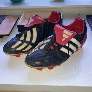 Vintage Adidas Black and Red Predator Soccer Cleats